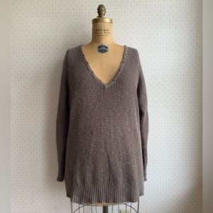 American Eagle Chunky Knit Lace Up Neckline Sweater sz XL TP2